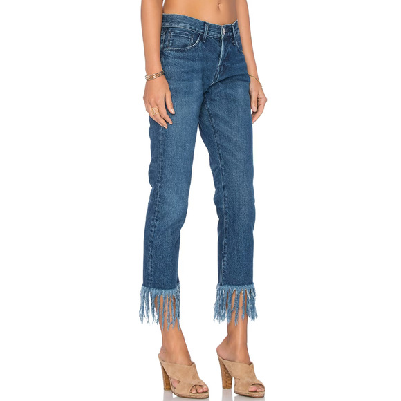 3X1 NYC Blue Lima Fringe Straight Cropped Jeans size‎ 26 - Picture 2 of 7